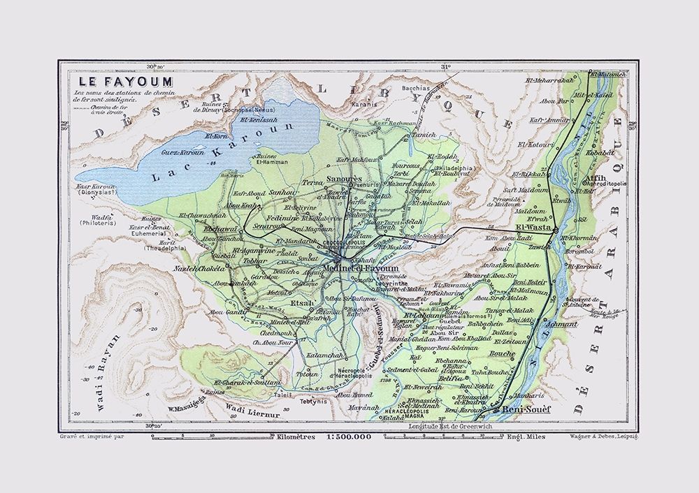 Africa Faiyum Egypt - Baedeker 1913 art print by Baedeker for $57.95 CAD