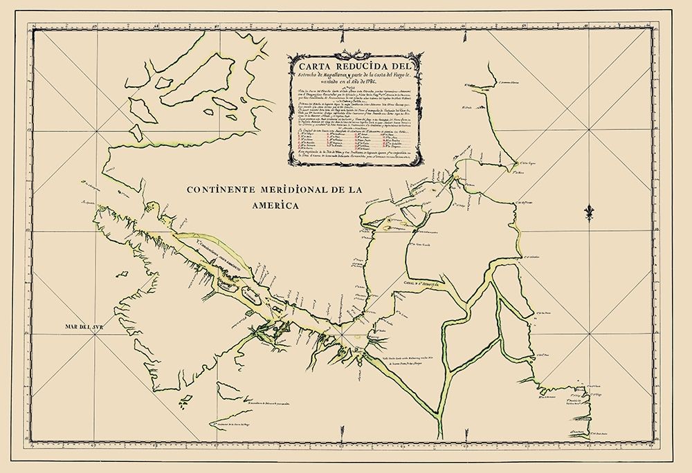 Southern Tip of South America - Cordova 1786 art print by Cordova for $57.95 CAD