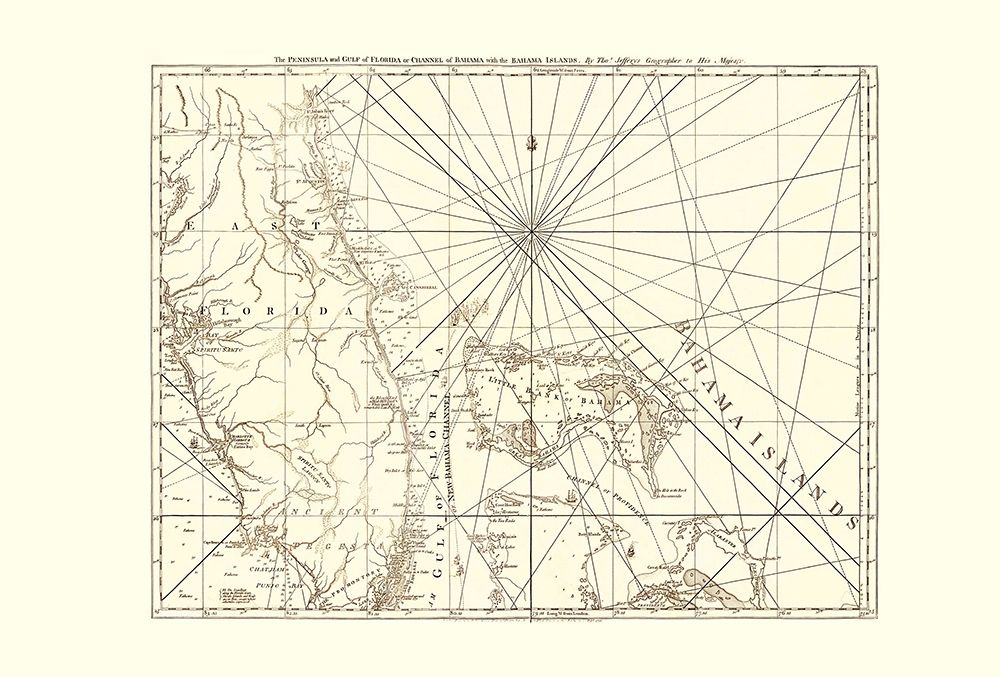 Bahamas, East Florida - Sartine 1775 art print by Sartine for $57.95 CAD