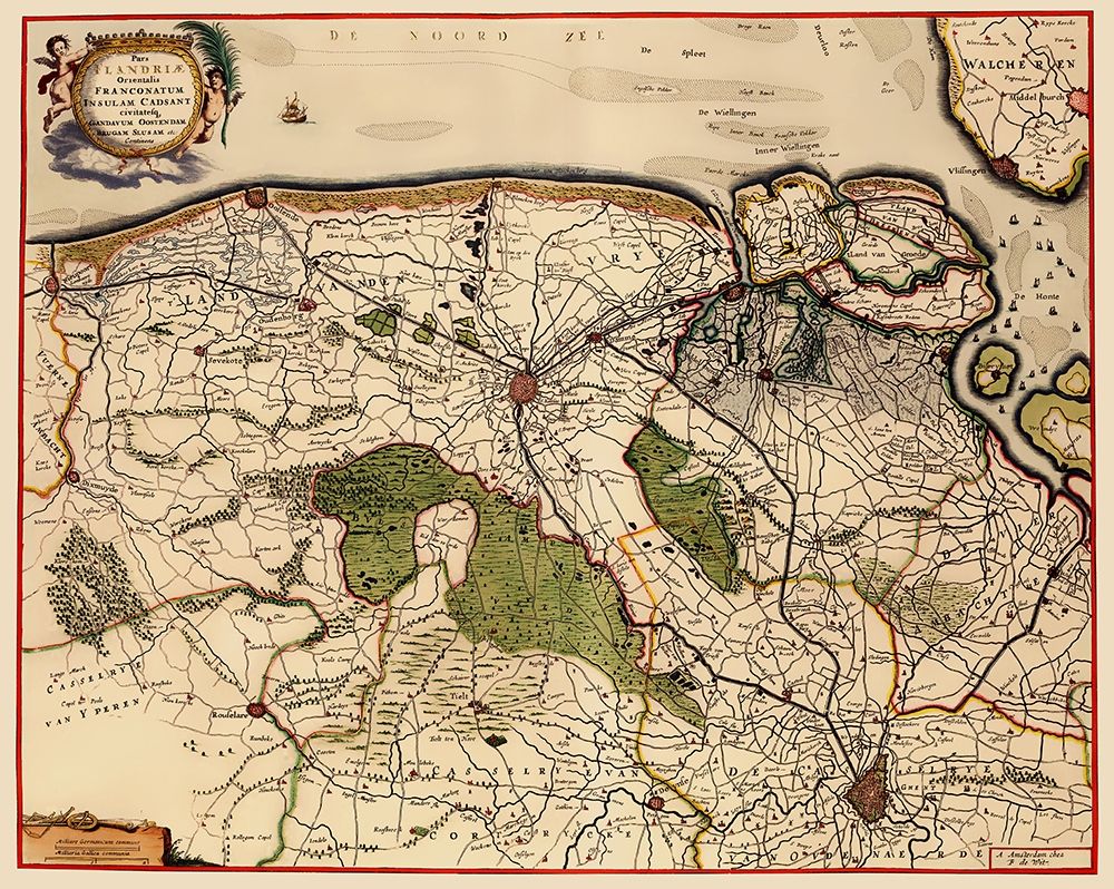 Benelux Flemish Brabant Belgium - De Wit 1688 art print by De Wit for $57.95 CAD