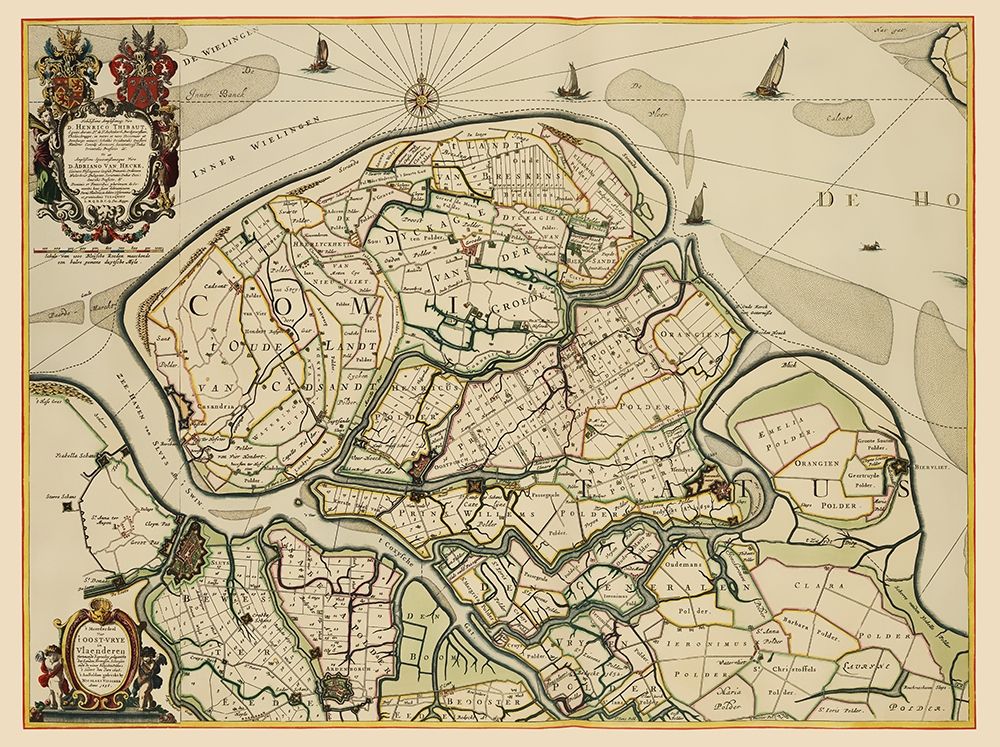 Benelux Flanders Belgium Netherlands art print by Visscher for $57.95 CAD