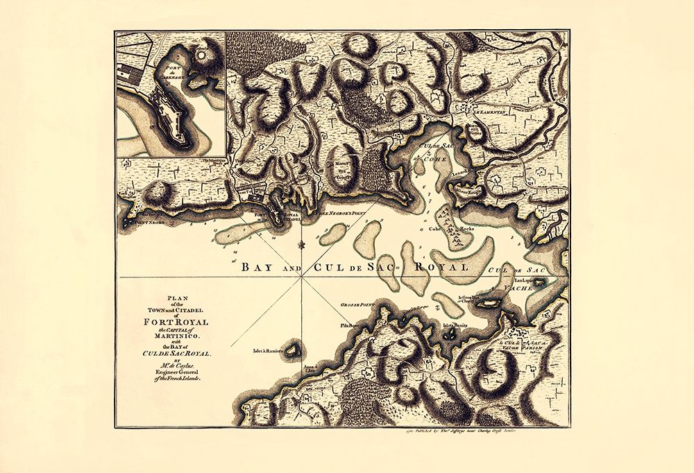 Caribbean Ft Royal with Bay of CulDeSac Martinique art print by Jefferys for $57.95 CAD