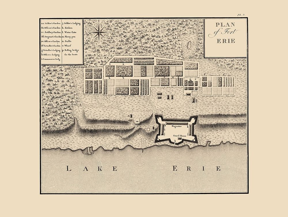 Fort Erie Ontario Canada - Collot 1796 art print by Collot for $57.95 CAD