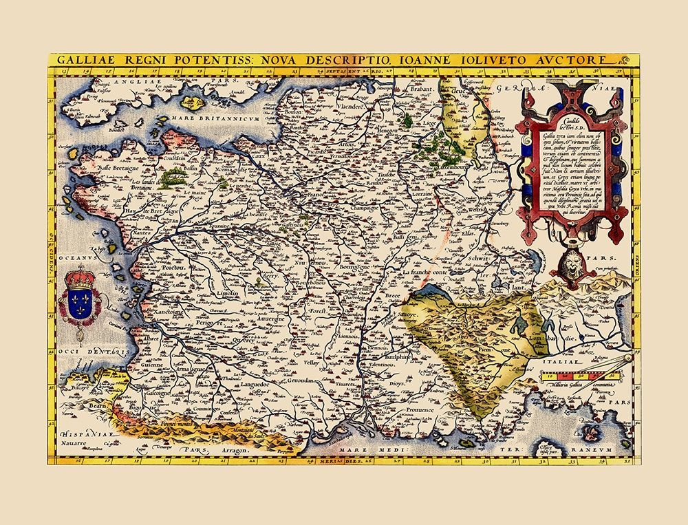 Gaul France - Ortelius 1579 art print by Ortelius for $57.95 CAD