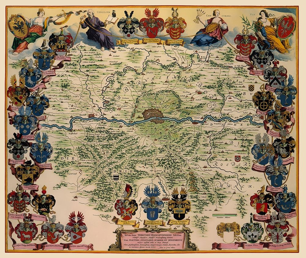 Frankfurt Germany - Blaeu 1638 art print by Blaeu for $57.95 CAD