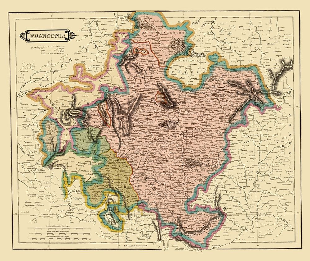 Franconia Duchy Germany - Hamilton 1831 art print by Hamilton for $57.95 CAD