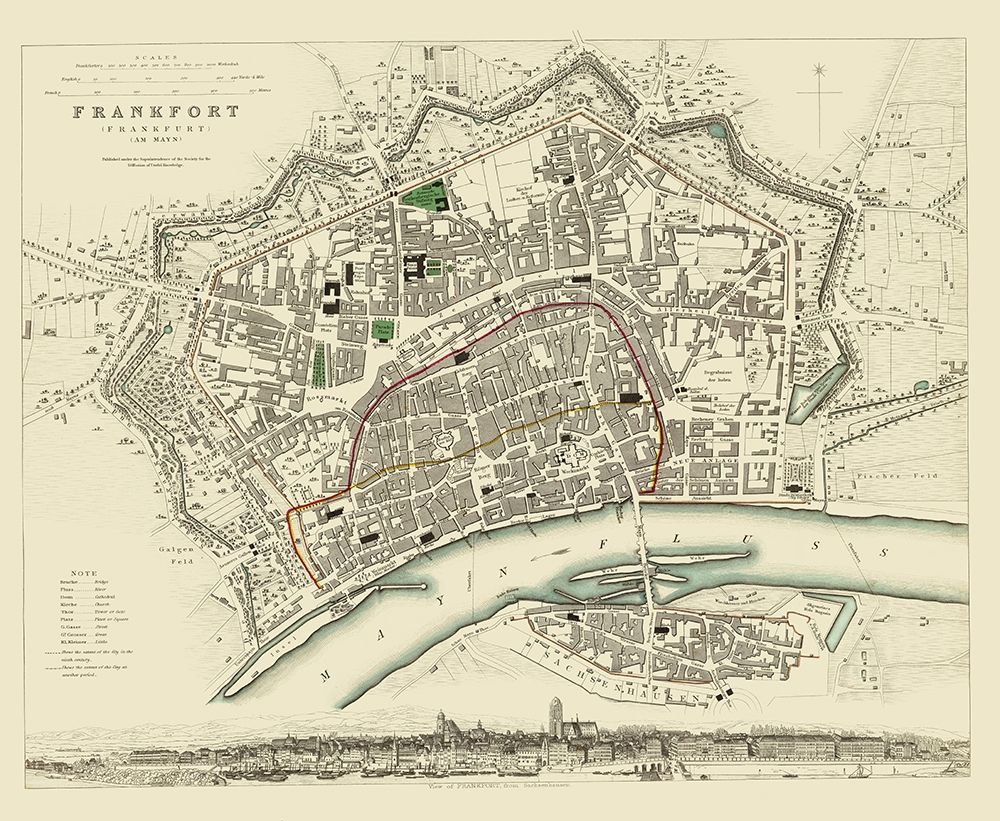 Frankfurt Germany - Chapman 1837 art print by Chapman for $57.95 CAD