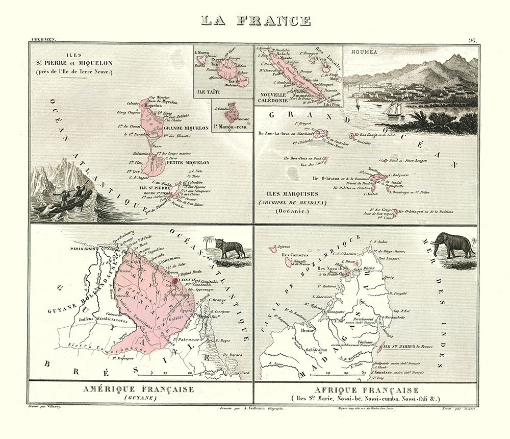Caribbean French Island Colonies France art print by Migeon for $57.95 CAD