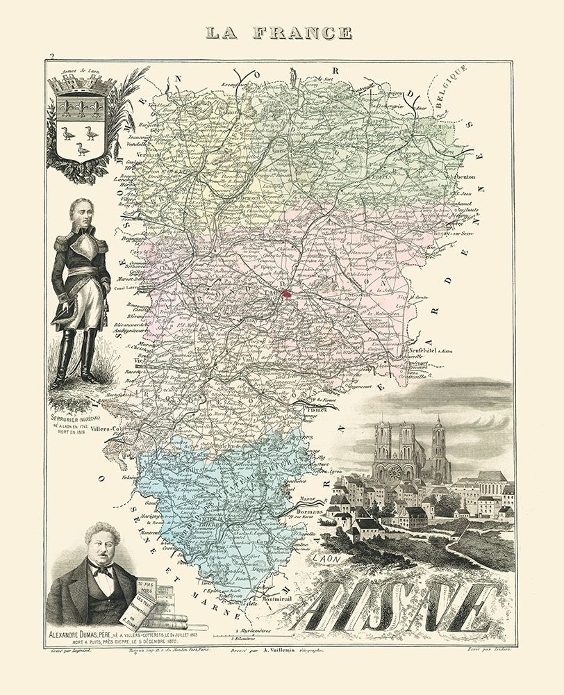 Aisne Region France - Migeon 1869 art print by Migeon for $57.95 CAD