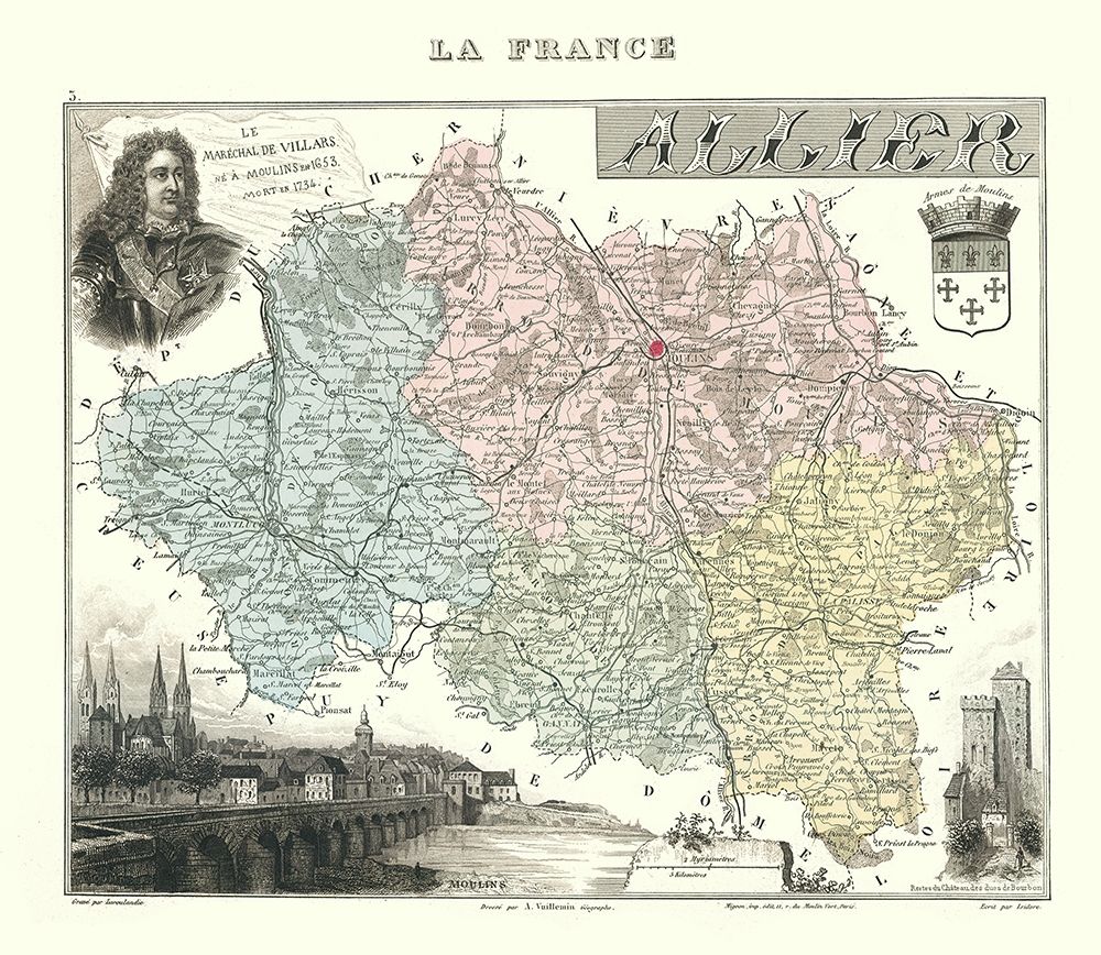 Allier Region France - Migeon 1869 art print by Migeon for $57.95 CAD