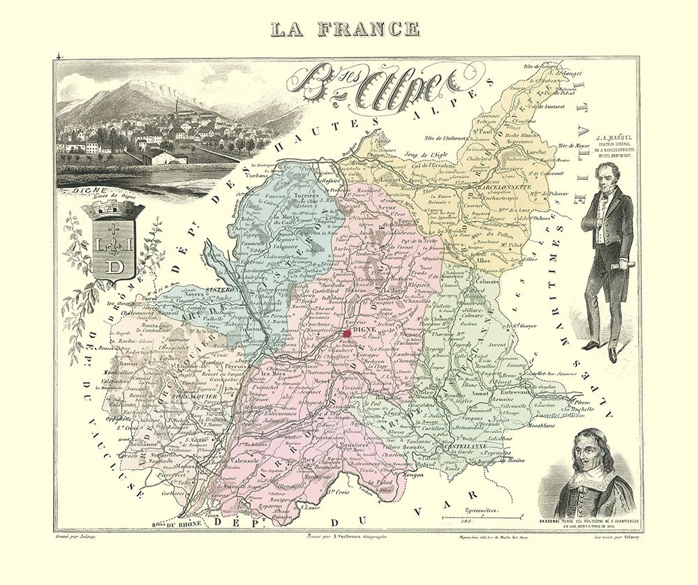 Basses Alpes Region France - Migeon 1869 art print by Migeon for $57.95 CAD
