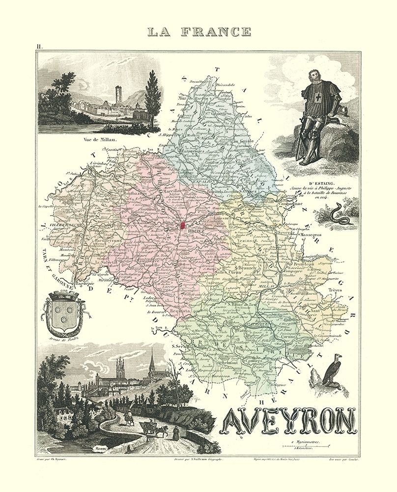 Aveyron Region France - Migeon 1896 art print by Migeon for $57.95 CAD