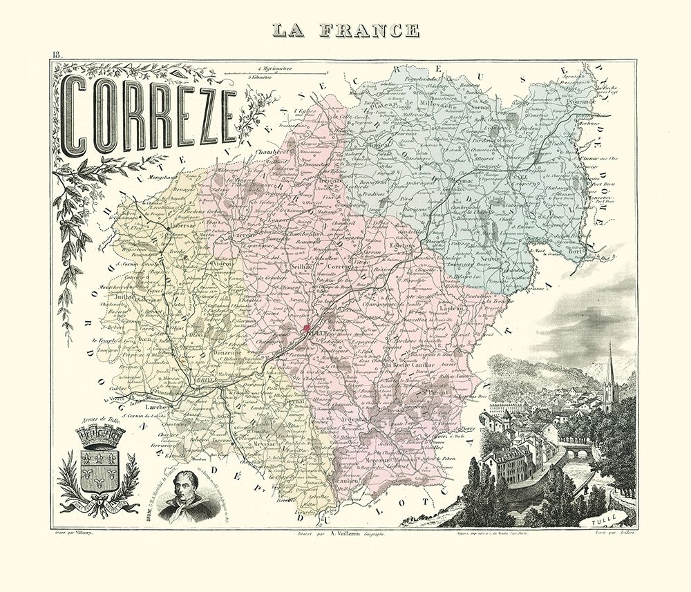 Correze Region France - Migeon 1896 art print by Migeon for $57.95 CAD