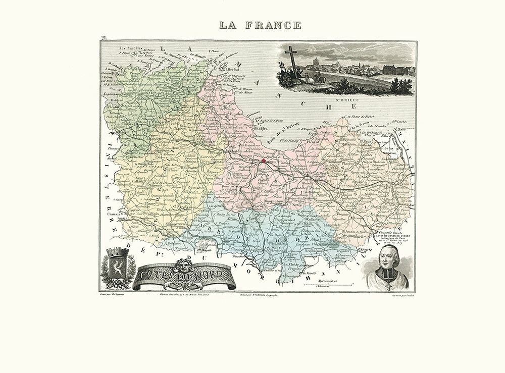 Cotes du Nord Region France - Migeon 1869 art print by Migeon for $57.95 CAD