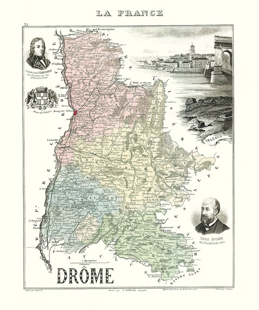 Drome Region France - Migeon 1869 art print by Migeon for $57.95 CAD