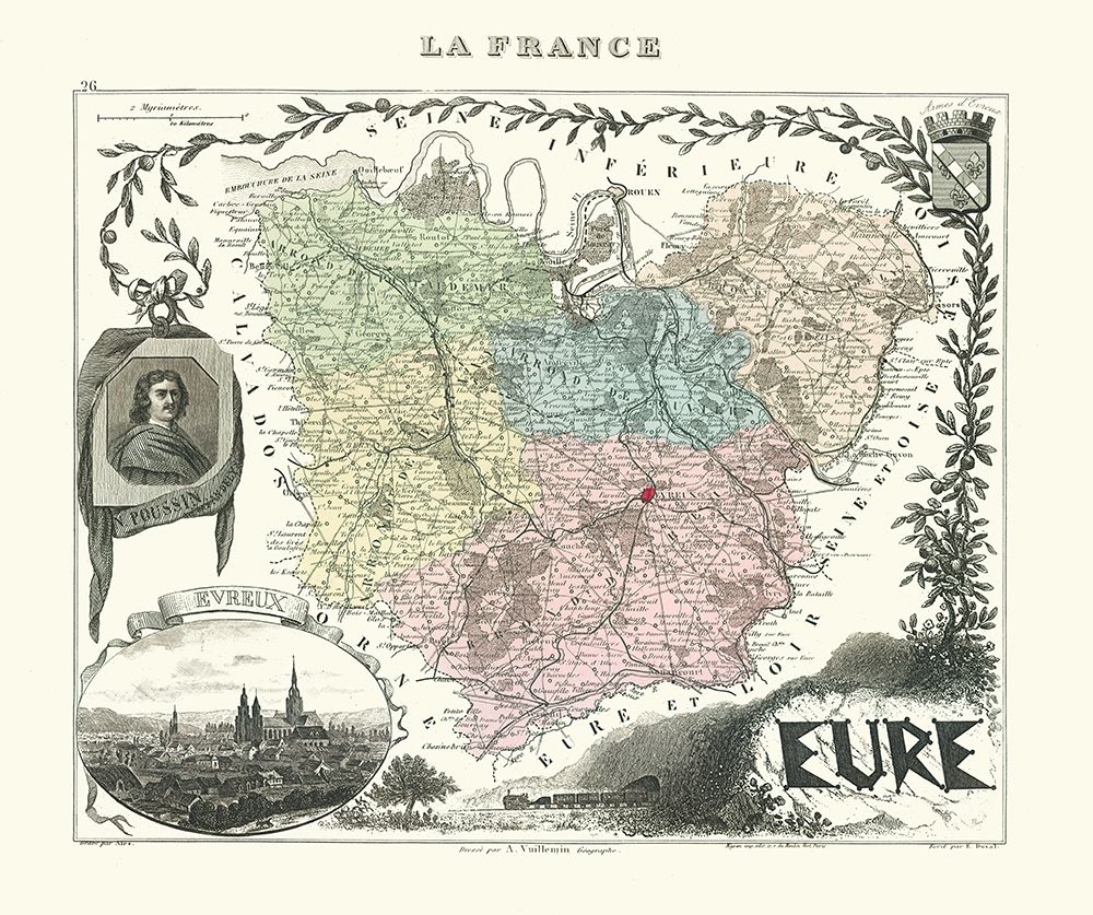Eure Region France - Migeon 1869 art print by Migeon for $57.95 CAD