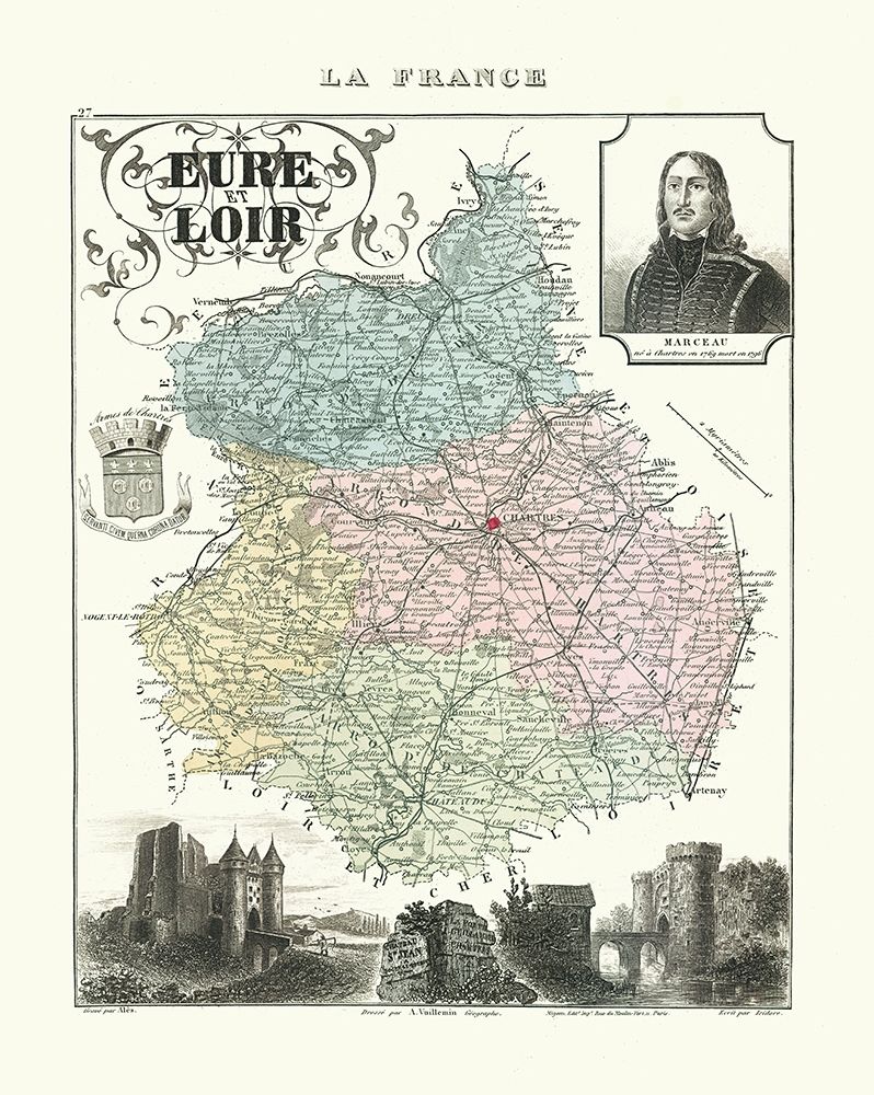 Eure et Loir Region France - Migeon 1869 art print by Migeon for $57.95 CAD