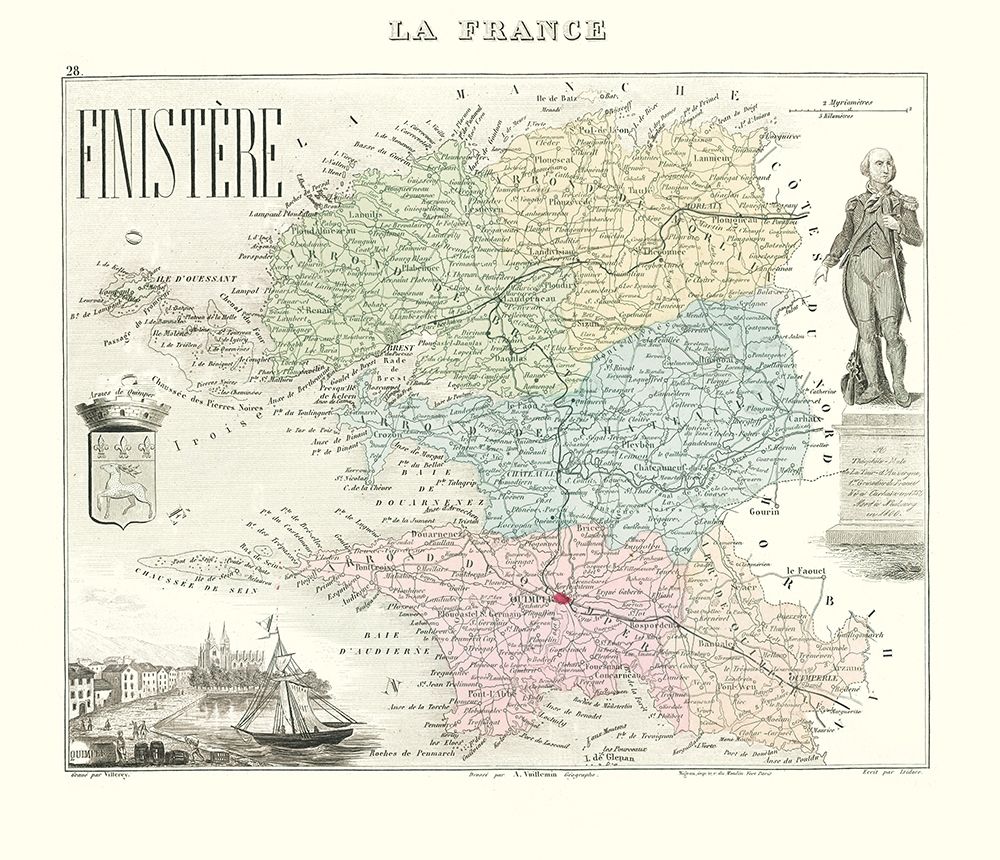 Finistere Region France - Migeon 1869 art print by Migeon for $57.95 CAD