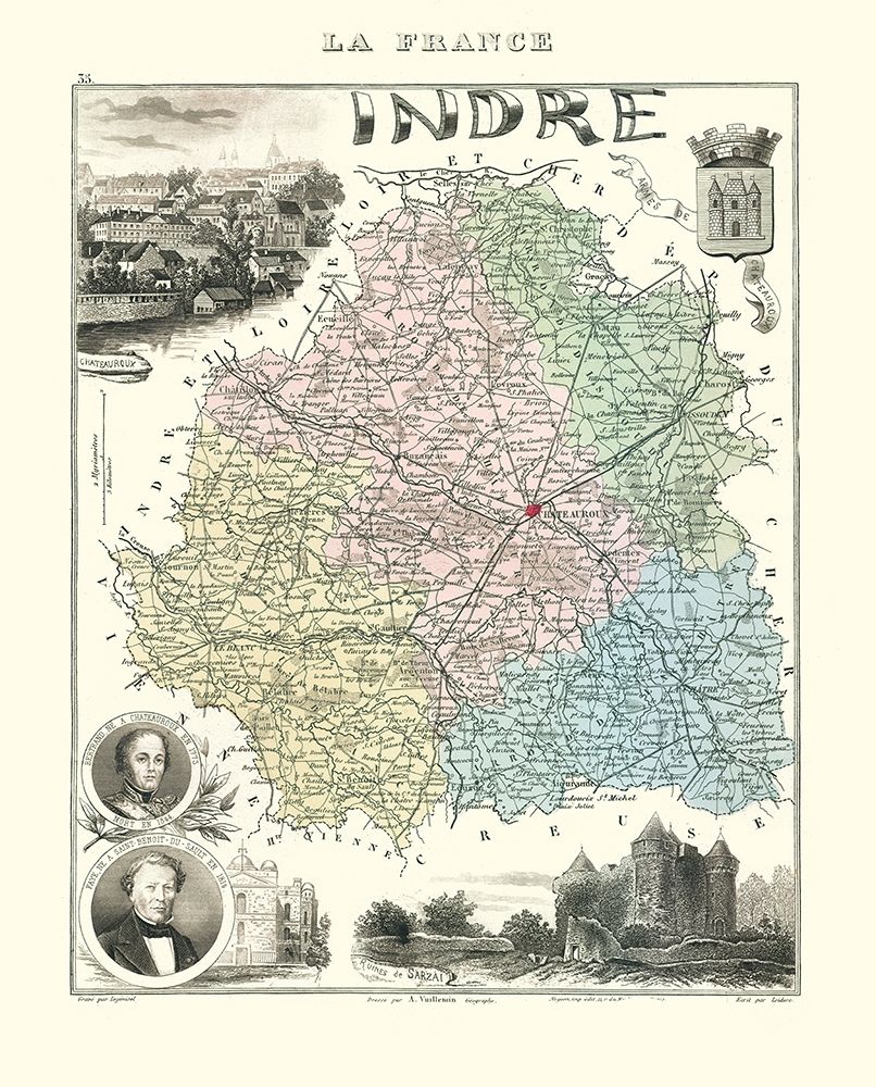 Indre Region France - Migeon 1869 art print by Migeon for $57.95 CAD