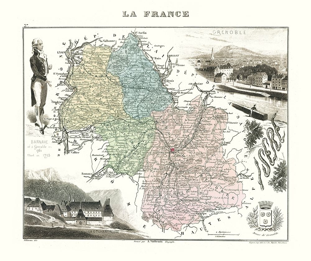 Isere Region France - Migeon 1869 art print by Migeon for $57.95 CAD
