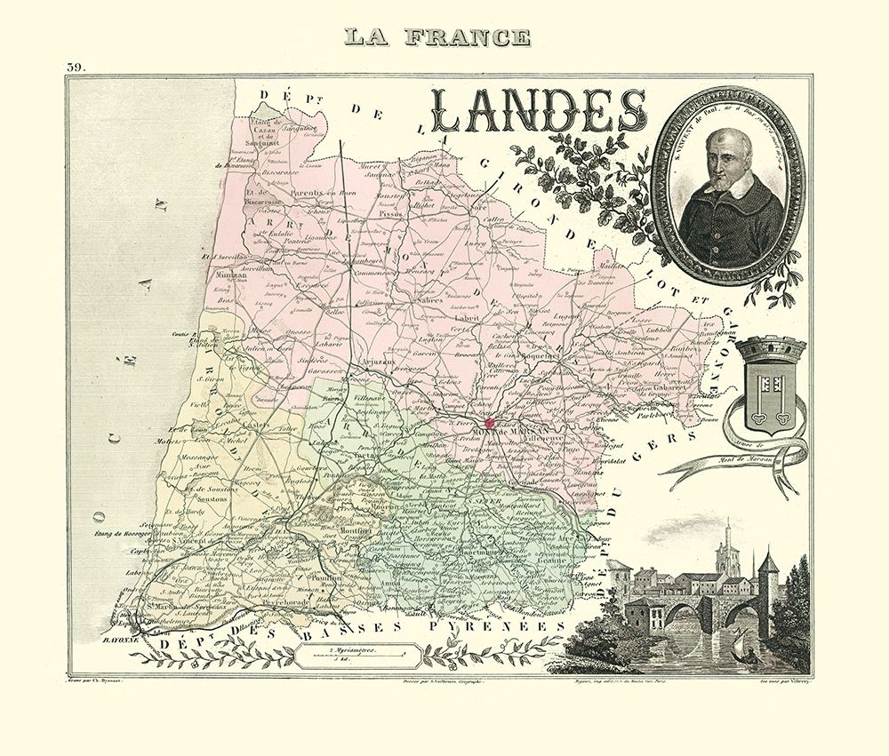 Landes Region France - Migeon 1869 art print by Migeon for $57.95 CAD