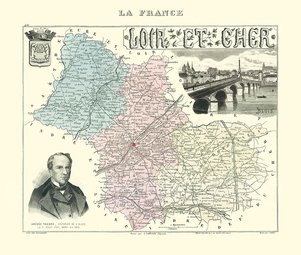 Loir et Cher Region France - Migeon 1869 art print by Migeon for $57.95 CAD