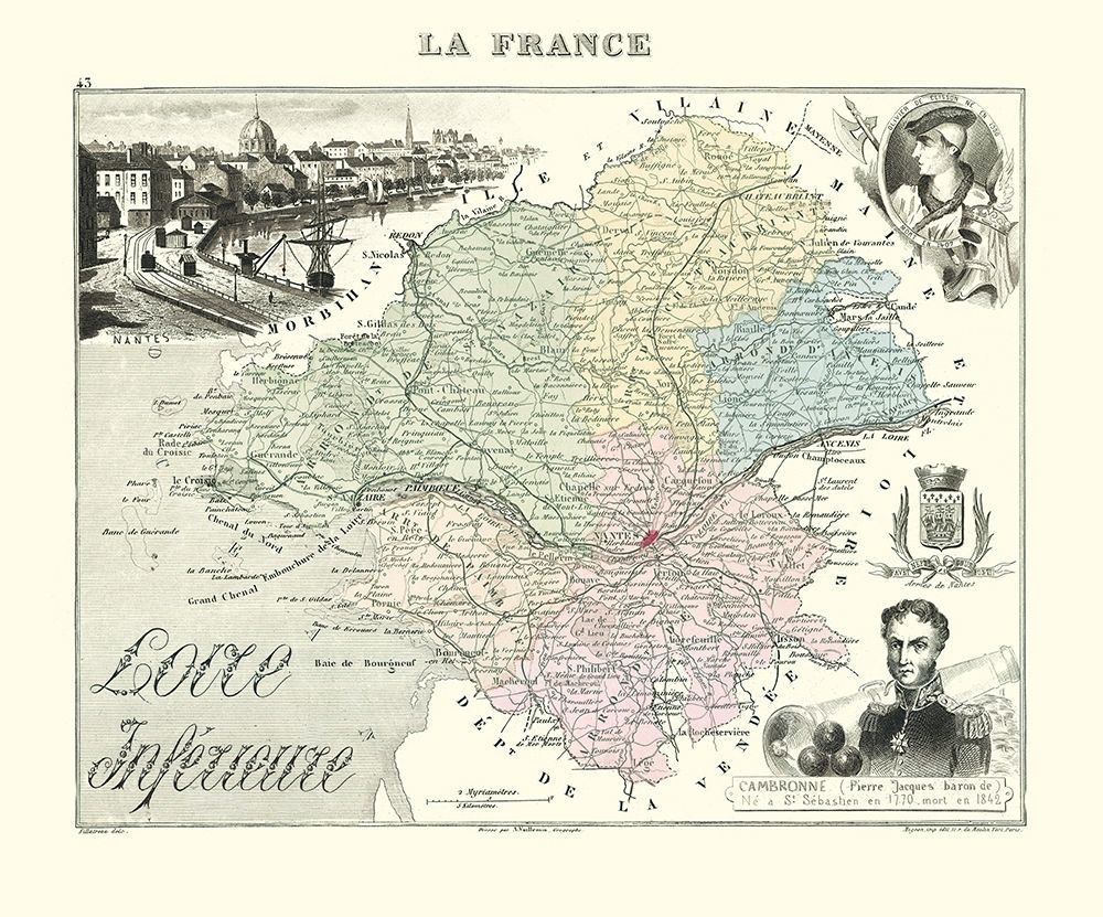Loire Inferieure Region France - Migeon 1869 art print by Migeon for $57.95 CAD