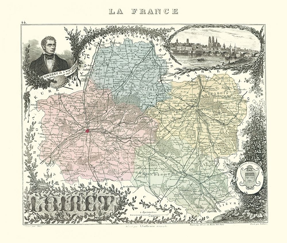 Loiret Region France - Migeon 1869 art print by Migeon for $57.95 CAD