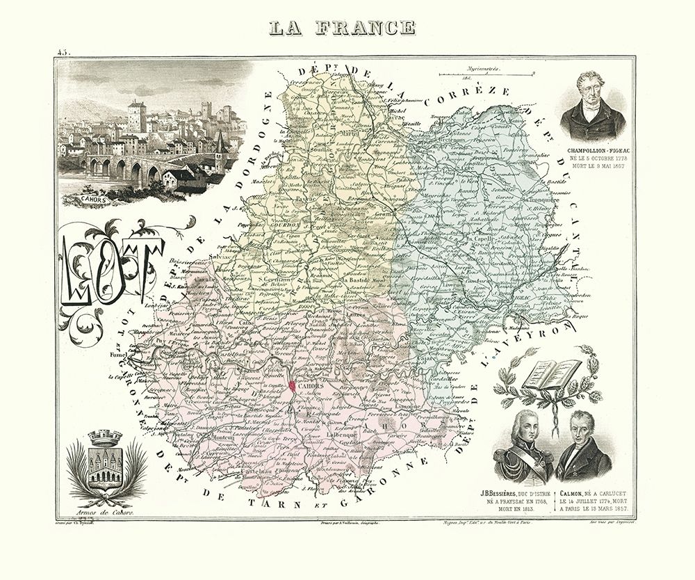 Lot Region France - Migeon 1869 art print by Migeon for $57.95 CAD