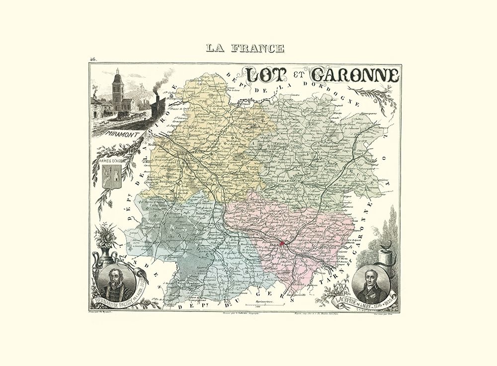 Lot et Garonne Region France - Migeon 1869 art print by Migeon for $57.95 CAD