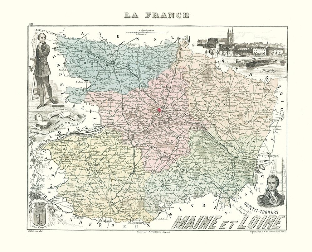 Maine et Loire Region France - Migeon 1869 art print by Migeon for $57.95 CAD