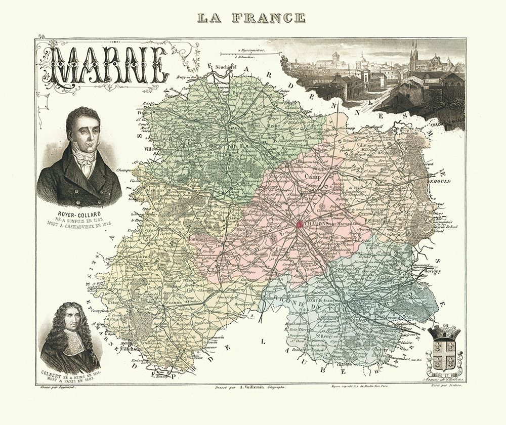 Marne Region France - Migeon 1869 art print by Migeon for $57.95 CAD