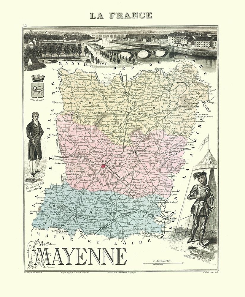 Mayenne Region France - Migeon 1869 art print by Migeon for $57.95 CAD