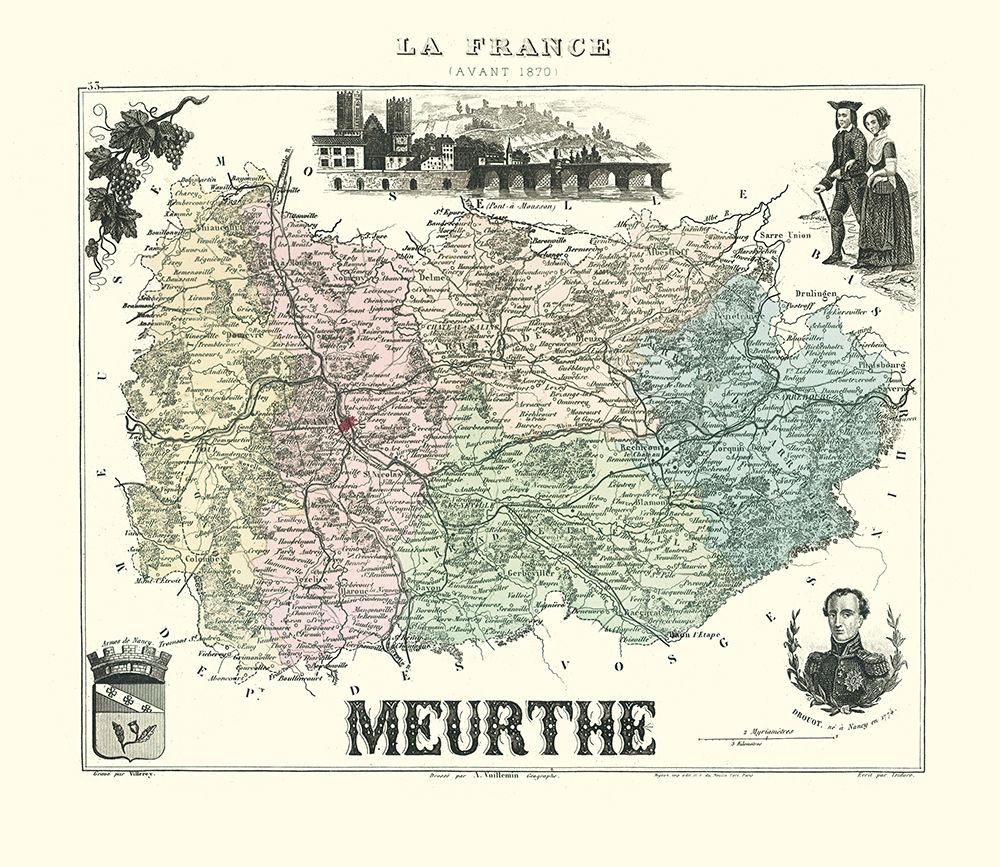 Meurthe Region France - Migeon 1870 art print by Migeon for $57.95 CAD