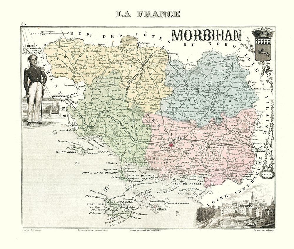 Morbihan Region France - Migeon 1869 art print by Migeon for $57.95 CAD