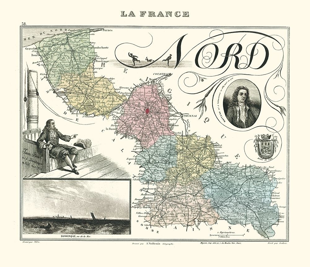 Nord Region France - Migeon 1869 art print by Migeon for $57.95 CAD