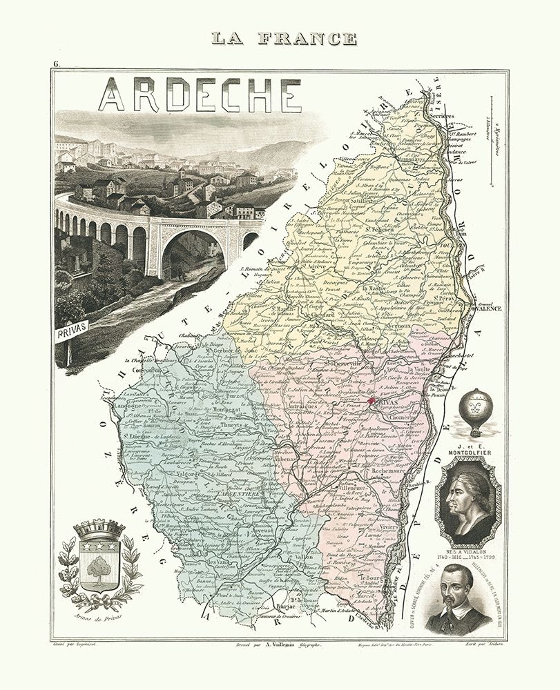 Ardeche Region France - Migeon 1869 art print by Migeon for $57.95 CAD