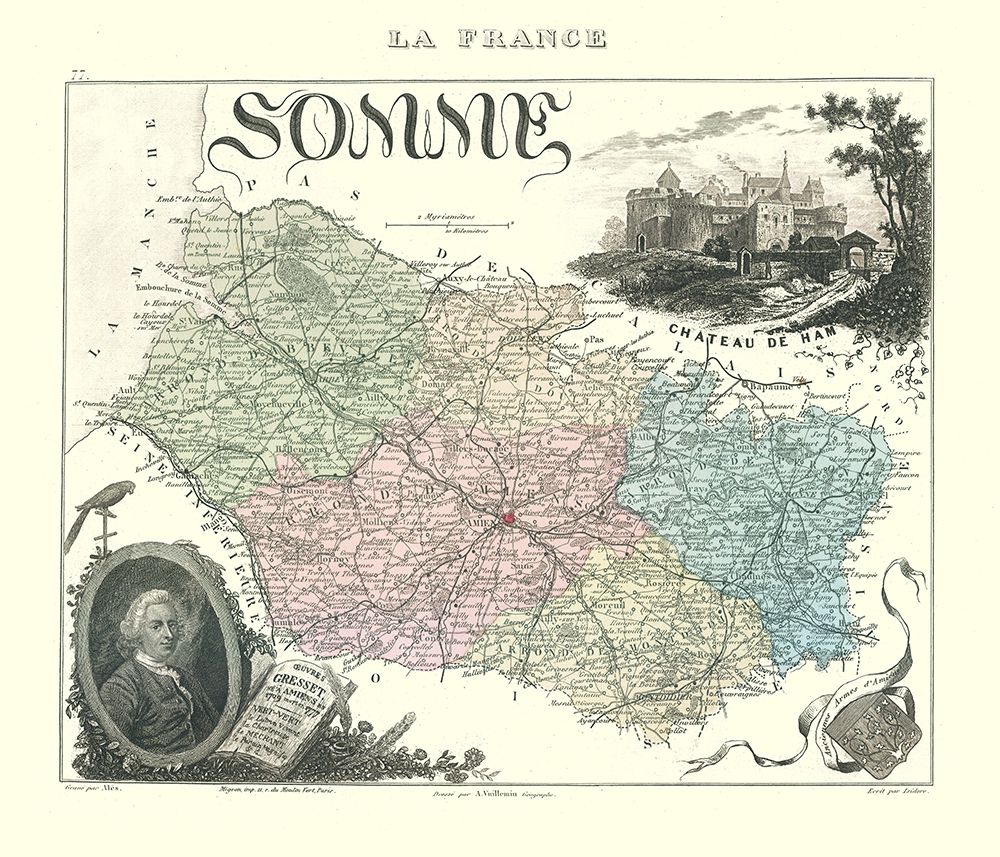 Somme Department France - Migeon 1869 art print by Migeon for $57.95 CAD