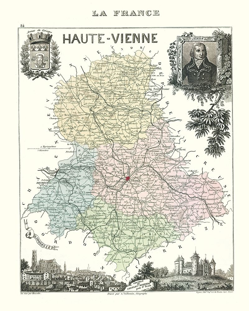 Haute Vienne France - Migeon 1869 art print by Migeon for $57.95 CAD