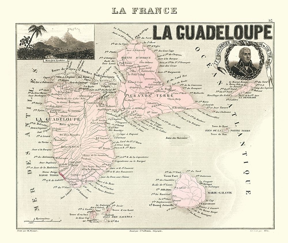 Caribbean French Guadeloupe France - Migeon 1869 art print by Migeon for $57.95 CAD