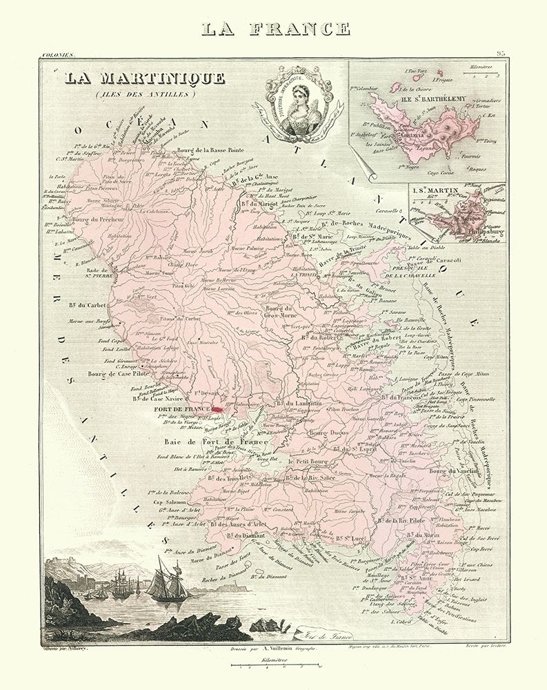 Caribbean French Martinique France - Migeon 1869 art print by Migeon for $57.95 CAD