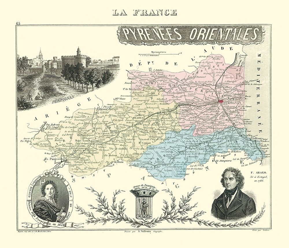 Pyrenees Orientales Department France - Migeon art print by Migeon for $57.95 CAD