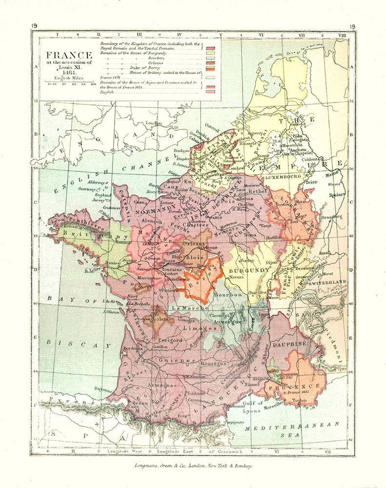 France 1461 - Gardiner 1902 art print by Gardiner for $57.95 CAD