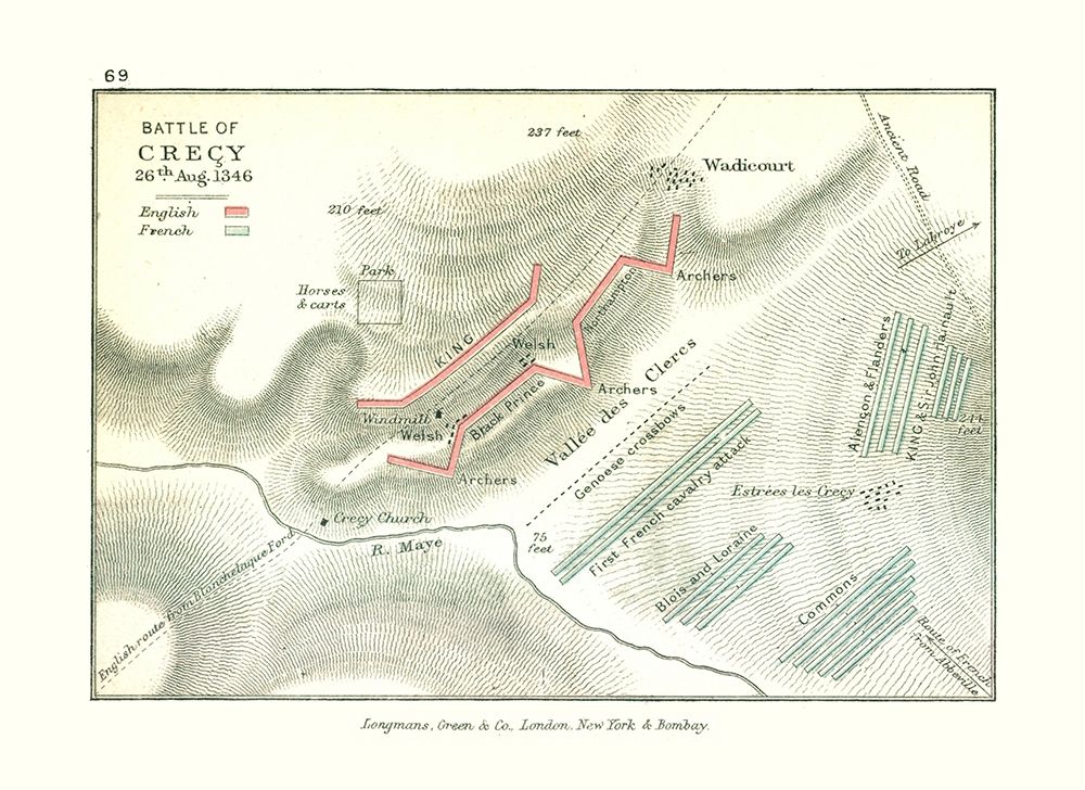 Battle of Crecy in 1346 France - Gardiner 1902 art print by Gardiner for $57.95 CAD