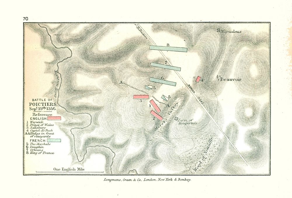 Battle of Poitiers in 1356 France - Gardiner 1902 art print by Gardiner for $57.95 CAD