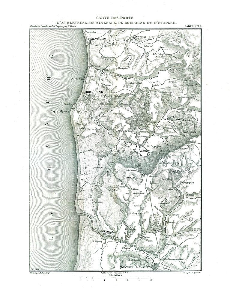 Ambleteuse Boulogne Wimereux France - Thiers 1866 art print by Thiers for $57.95 CAD