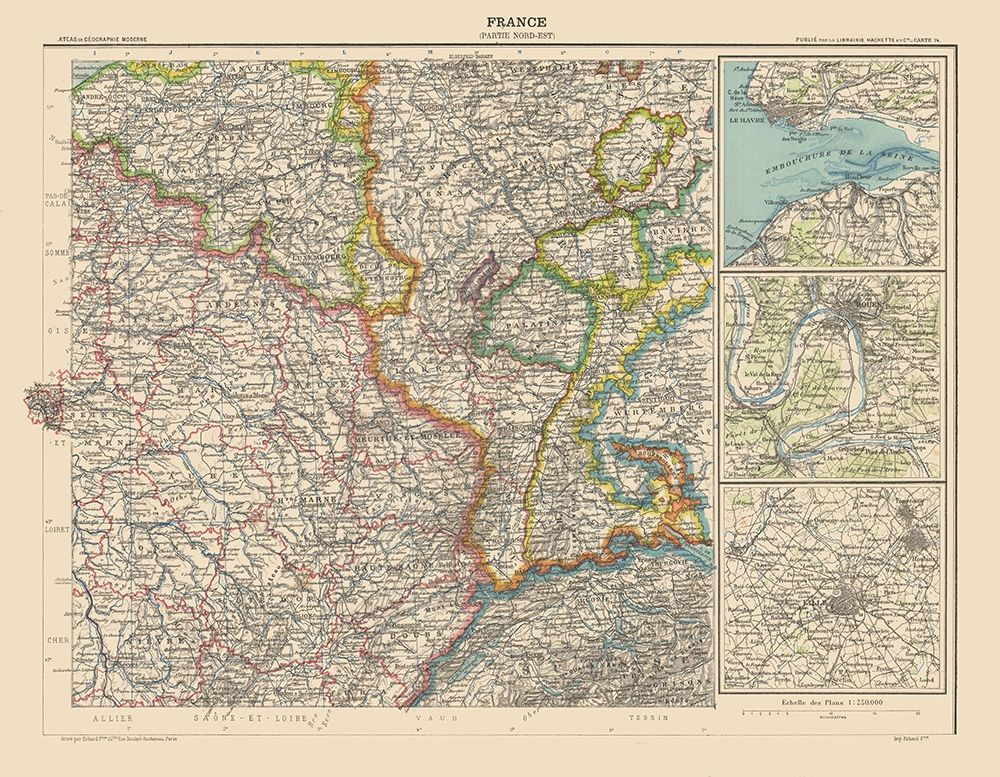 North East France - Schrader 1908 art print by Schrader for $57.95 CAD