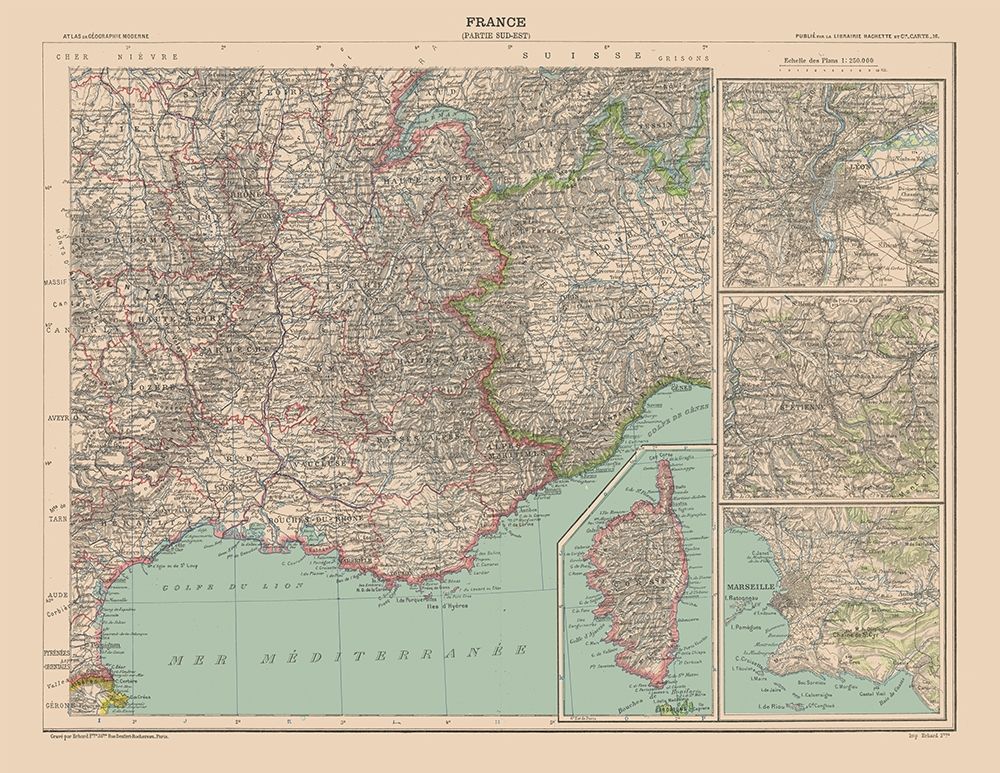 South East France - Schrader 1908 art print by Schrader for $57.95 CAD