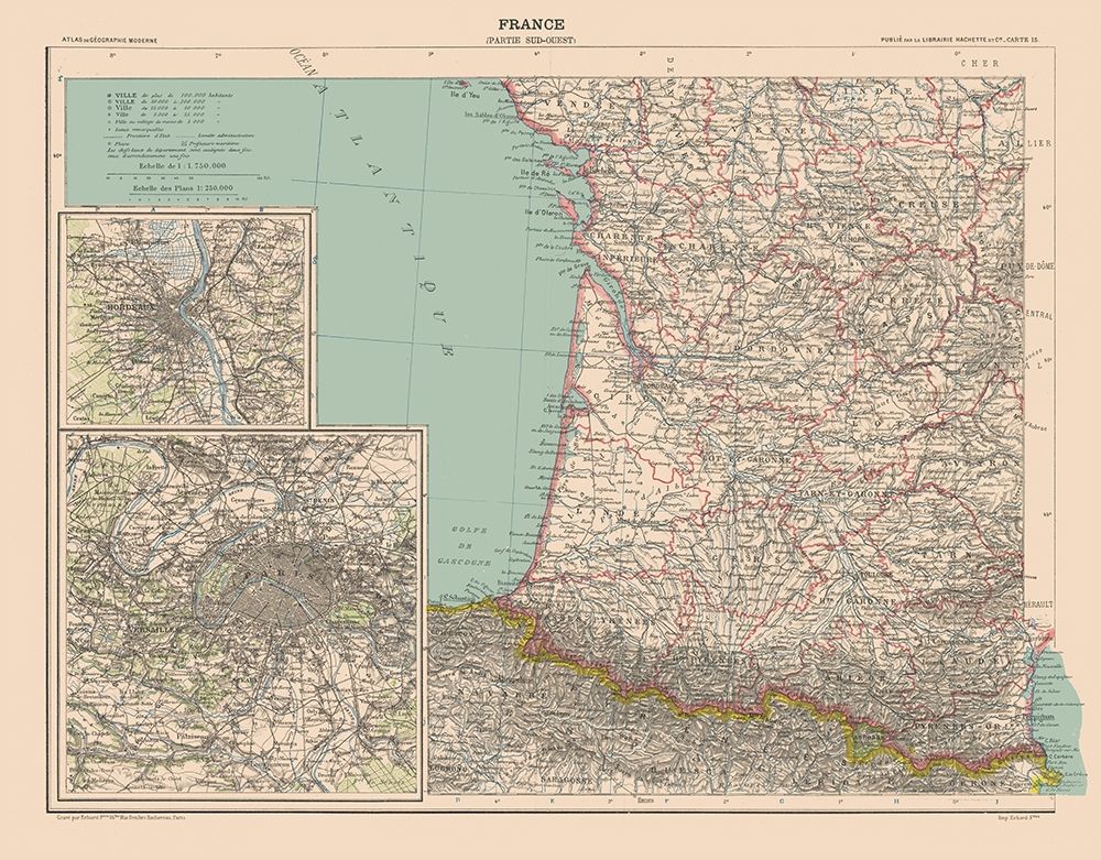 South West France - Schrader 1908 art print by Schrader for $57.95 CAD