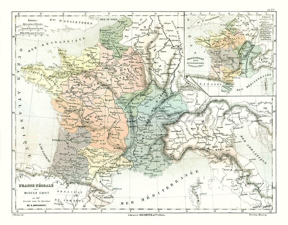 Feudal France Hugh Capet - Cortambert 1880 art print by Cortambert for $57.95 CAD